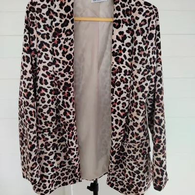 Blazer léopard femme taille unique veste fluide imprimé tendance